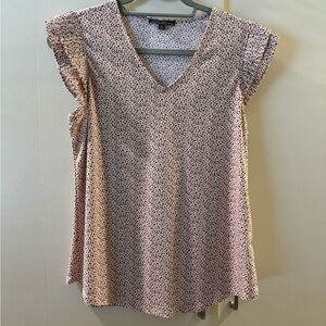 Adrianna Papell Pink and Black Patterned Blouse